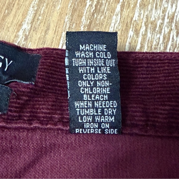 Ideology Corduroy Pants Jeans Women’s Size 10 Low Rise Burgundy Straight Leg NWT - Picture 14 of 15